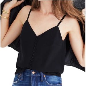 Madewell black button down tank top